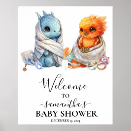 Poster Bienvenue Twins Phoenix Dragon Imaginaire