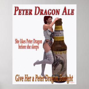 Poster Bière anglaise de dragon de Peter avant qu'elle