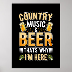 Poster Bière Boire Country Music Bière Boire Anniversaire