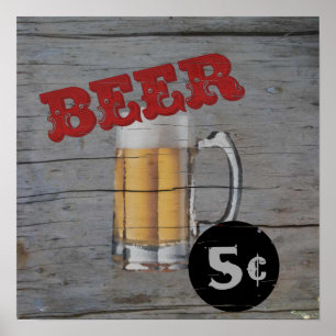 Poster bière de 5 cents
