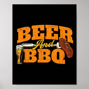Poster Bière Et Barbecue - Grillades Grill Pitmaster Byrb