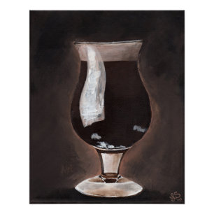 Poster Bière foncée dans l'art vaillant de peinture de