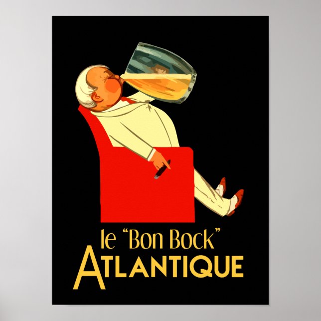 Poster Bière française rétro et Le Bon Bock (nouveau) (Devant)