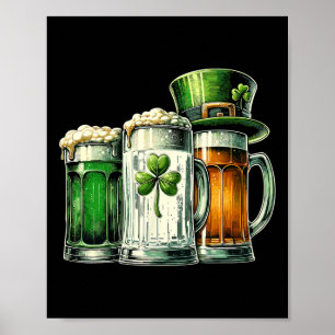 Poster Bière irlandaise Drapeau de l'Irlande Fête de la S