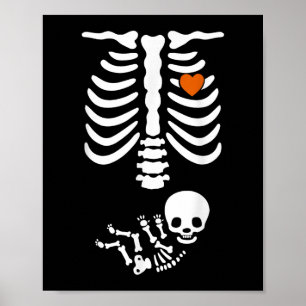 Poster Bière ventre &amp; bébé squelette Grossesse Couple