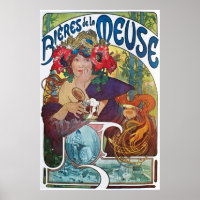 Bière vintage Art Nouveau Alphonse Mucha