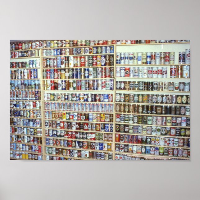 Poster Bière vintage, Mur de boîtes de bière Brasserie Bo (Devant)