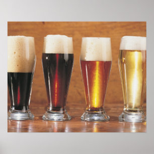 Poster Bières et bières anglaises assorties