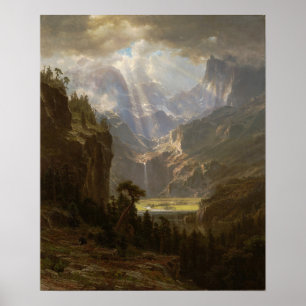 Poster Bierstadt - Le pic de Lander dans les montagnes Ro