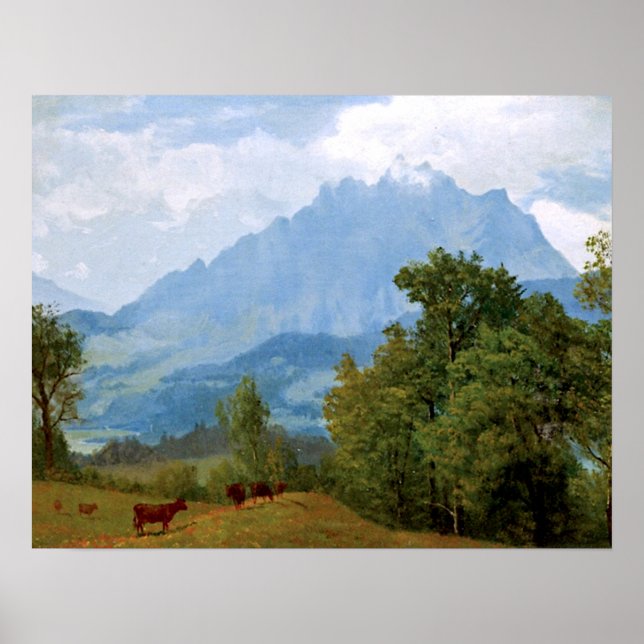 Poster Bierstadt - Mont Pilatus (Devant)