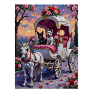 Poster Biewer Terrier Chien Saint-Valentin