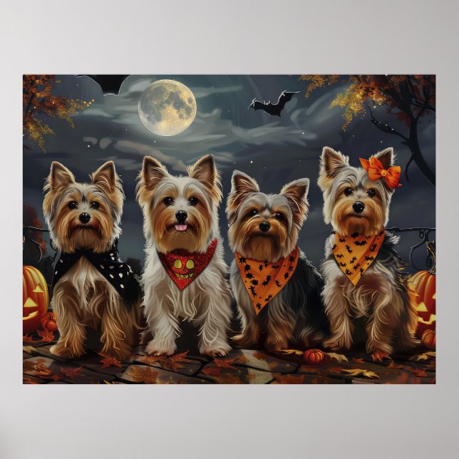 Poster Biewer Terrier Halloween Éffrayant (Devant)