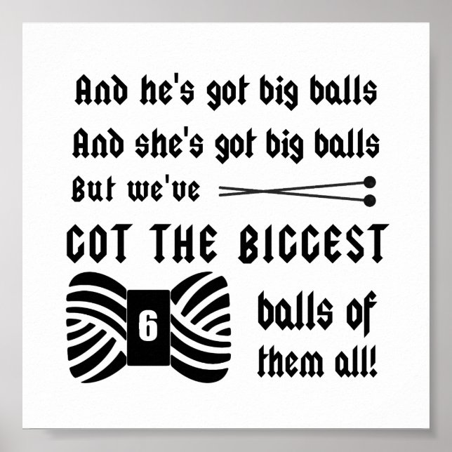 Poster Big Balls of Yarn ・ Tricot Crafts (Devant)