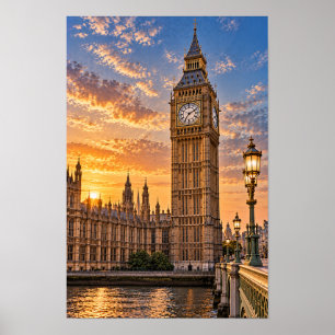 Poster Big Ben et le Palais de Westminster au coucher du