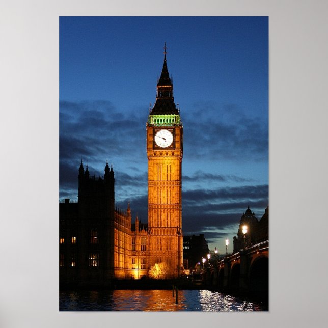 Poster Big Ben la nuit (Devant)