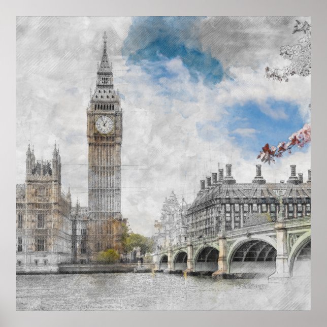 Poster Big Ben, Londres, Royaume-Uni (Devant)