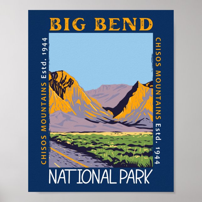Poster Big Bend National Park Chisos Mountain Perturbé (Devant)