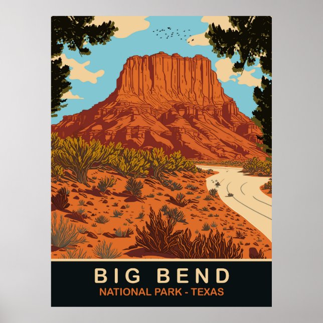 Poster Big Bend, National Park, Texas, Voyage (Devant)