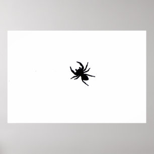 Poster Big Black Spider Black and White Art