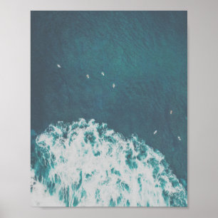 Poster Big Blue Ocean Aerial Beach View Photographie