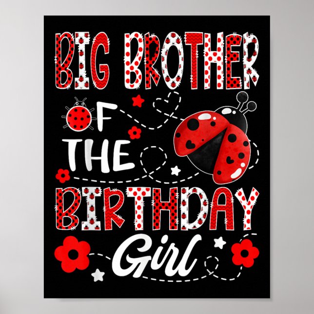 Poster Big Brother De La Fille D'Anniversaire Ladybug Big (Devant)