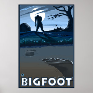Poster Big Foot à travers le terrain de golf