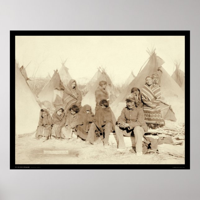 Poster Big Foot Miniconjou Indian Camp SD 1891 (Devant)