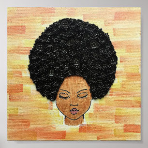 Poster Big Hair Button Art