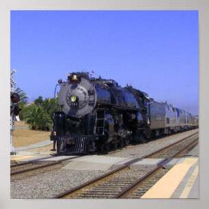 Poster Big Sante Fe Locomotive at Poinsettia