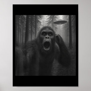 Poster Bigfoot Alien Ufo Selfie Drôle Sasquatch Meme Homm