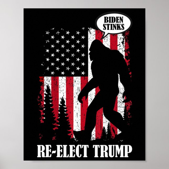 Poster Bigfoot Dit Que Biden Stinks (Devant)