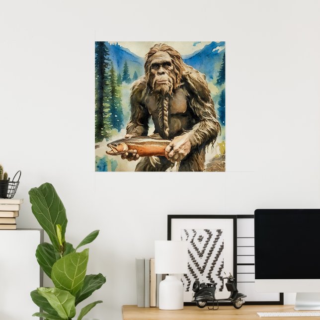 Poster Bigfoot et truite (Bureau à domicile)