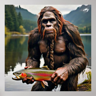 Poster Bigfoot et truite