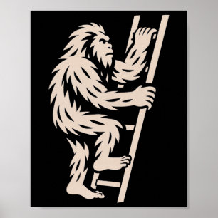Poster Bigfoot Gravissant L'échelle Drôle Cryptide Sasqua