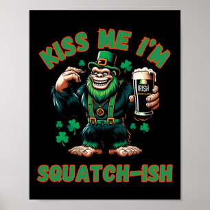 Poster Bigfoot irlandais - Embrasse-moi St Patrick's Day