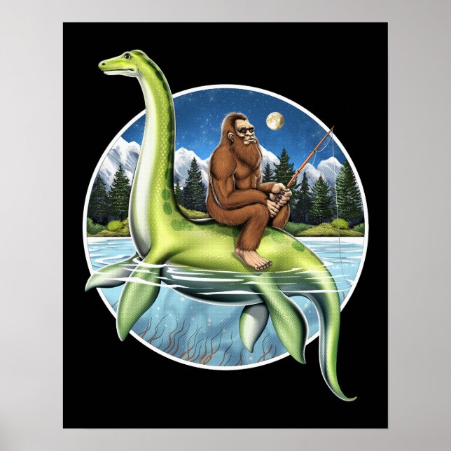 Poster Bigfoot Loch Ness Fishing (Devant)
