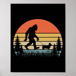 Poster Bigfoot Marcher Corgi Chien Funny Valentines Jour 