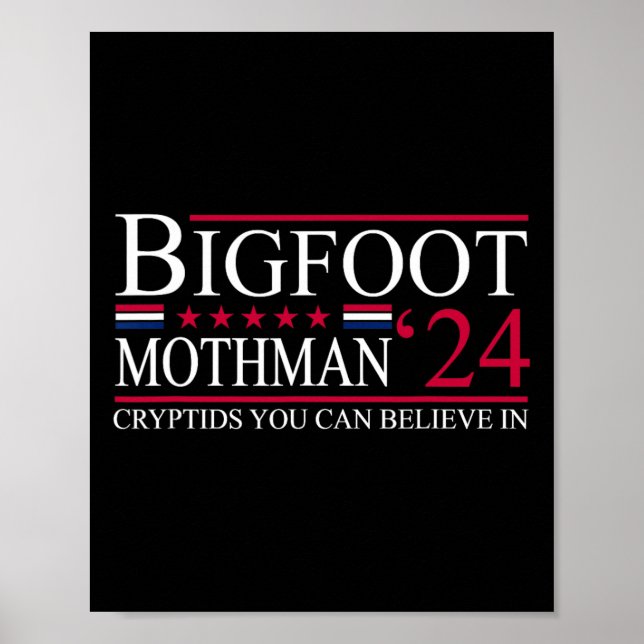 Poster Bigfoot Mothman Élection présidentielle 2024 Vote  (Devant)