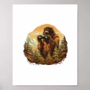 Poster Bigfoot Peek-A-Boo