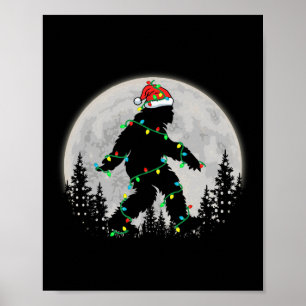 Poster Bigfoot Père Noël Feux d'arbre de Noël Funky Noël 