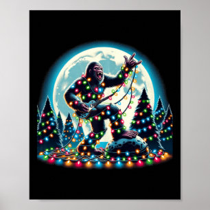 Poster Bigfoot Père Noël Feux d'arbre de Noël Funky Noël 