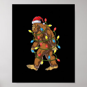 Poster bigfoot père Noël feux de noël garçons messieurs