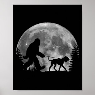 Poster Bigfoot promenant un chien drôle amateurs de Coonh