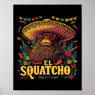 Poster Bigfoot Sasquatch - Cinco De Mayo Mexicain Sombrer
