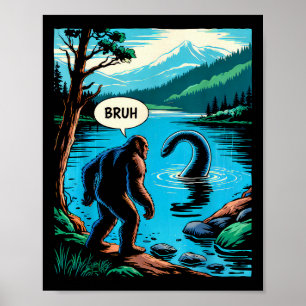 Poster Bigfoot Sasquatch drôle Monstre du Loch Ness Intro