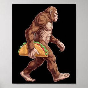 Poster Bigfoot transportant Taco Drôle Cinco De Mayo Garç