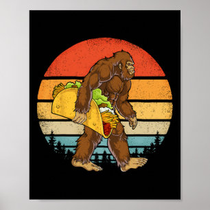 Poster Bigfoot transportant Taco Drôle Cinco De Mayo Garç