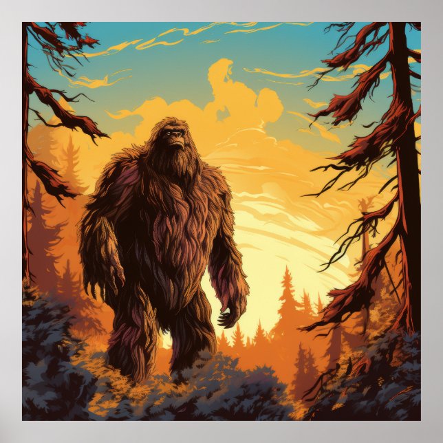 Poster Bigfoot - Unique Design Bigfoot - Sasquatch (Devant)
