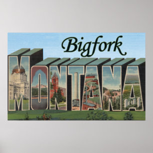 Poster Bigfork, Montana - Scènes de grandes lettres