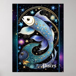 Poster Bijoux Galaxie Zodiac Pisces